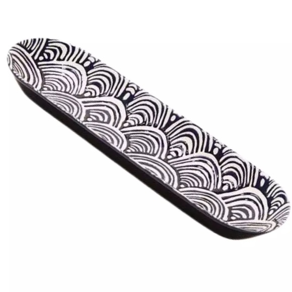 Short Stories, Navy Blue Ceramic Tray 14.1x4.25 - Picture 1 of 7